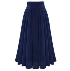 Women's Half Bodies Skirt Chiffon Elastic Hip Waist Skirt Pleat A Line Swing Skirt Long Wrap Hem Skirt Solid Color Breathable Summer Beach Leisure Loose Tunic Skirt(Navy,M) Women's Half Bodies Skirt Chiffon Elastic Hip Waist Skirt Pleat A Line Swing Skirt Long Wrap Hem Skirt Solid Color Breathable Summer Beach Leisure Loose Tunic Skirt(Navy,M)
