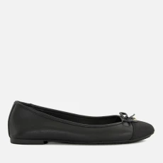 Womens Hallo Leather Ballet Flats - Black