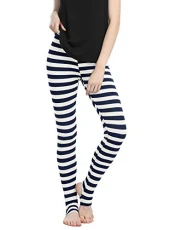 Women's Halloween Costume Leggings Printed High Waist Elastic Waistband Yoga Stirrup Pants Dark Blue-Stripe XL Women's Halloween Costume Leggings Printed High Waist Elastic Waistband Yoga Stirrup Pants Dark Blue-Stripe XL