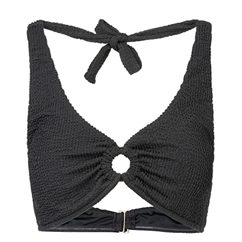 Womens Halter Bikini Top Black Tortoiseshell M