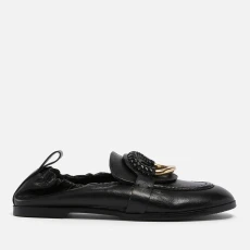 Womens Hana Leather Loafers - Black