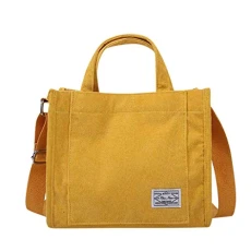 Womens Handbag Bag Bag Handbag Corduroy Women'S Casual Messenger Shoulder Canvas Bag Shoulder Bags For Women (Yellow,One Size)