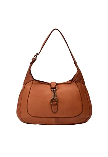 Women's Handbag Leather shoulder bag, Camel, one size