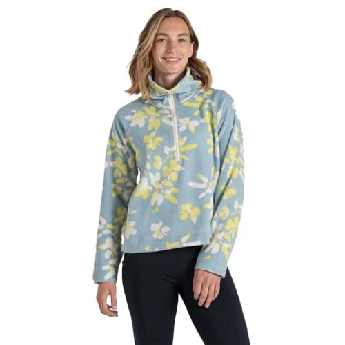 Womens Harper Half Zip Fleece 16 Sky Blue Floral