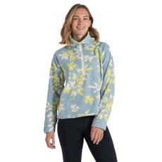 Womens Harper Half Zip Fleece 16 Sky Blue Floral Womens Harper Half Zip Fleece 16 Sky Blue Floral