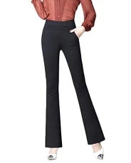 Womens High-Elastic-Waist Slim Fit Flare Trouser Stretch Casual Pants Office Work Formal Trousers Black XL Womens High-Elastic-Waist Slim Fit Flare Trouser Stretch Casual Pants Office Work Formal Trousers Black XL