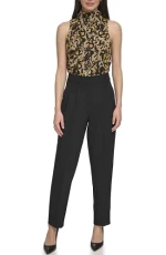 Women's High Rise Pleat Trousers Business Casual Pants, Black, 16 Women's High Rise Pleat Trousers Business Casual Pants, Black, 16