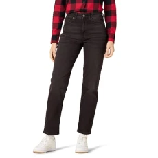 Women's High-Rise Straight Jean, Washed Black, 10-12