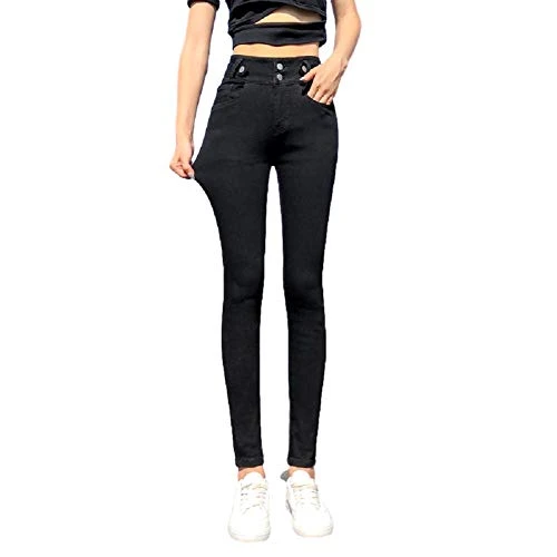 Women's High Rise Stretch Slim Fit Skinny Jeans Sexy Butt Lifting Denim Jeans (UK 14, Black)