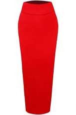 Womens High Waist Pencil Fit Bodycon Midi Skirt Red Plus Size (UK 20/22) Womens High Waist Pencil Fit Bodycon Midi Skirt Red Plus Size (UK 20/22)