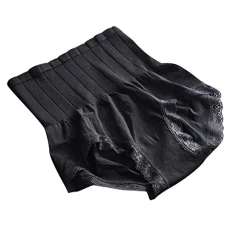 Women's High Waist Tummy Control Body Shaper Brief Underwear (6-12, Black)