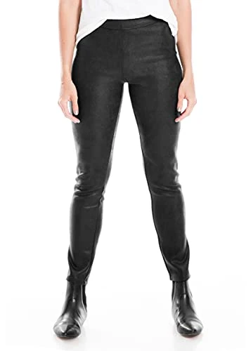 Women's High Waisted Faux Leather Leggings Pants, Black, S