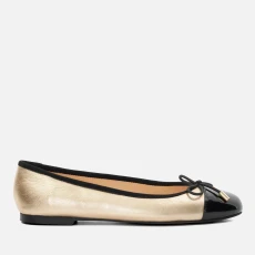 Womens Highest Leather Ballet Flats - UK - Gold