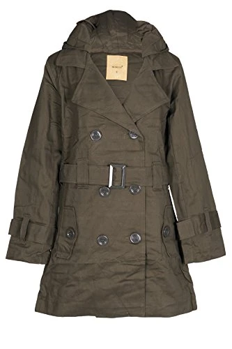 Womens Hooded Military Style Summer Coat Jacket (Khaki 3, M)