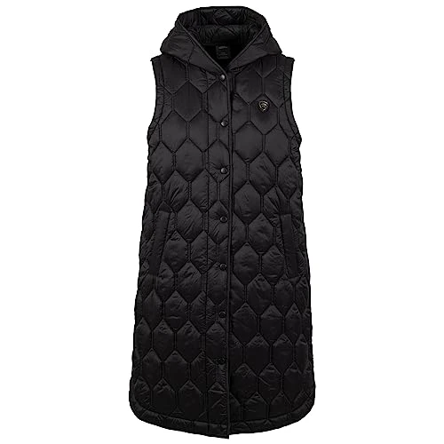 Womens Hooded Quilted Gilet Long Length Lightly Padded Chapter