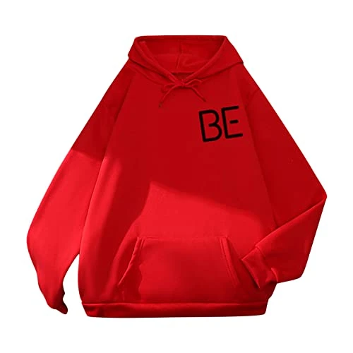 Women's Hoodie Sweat Jacket Pullover Hoodie Daily Loose Blouses Tops for Women Women's Hoodie Hoodie Long Sleeve Sweatshirt, red, L