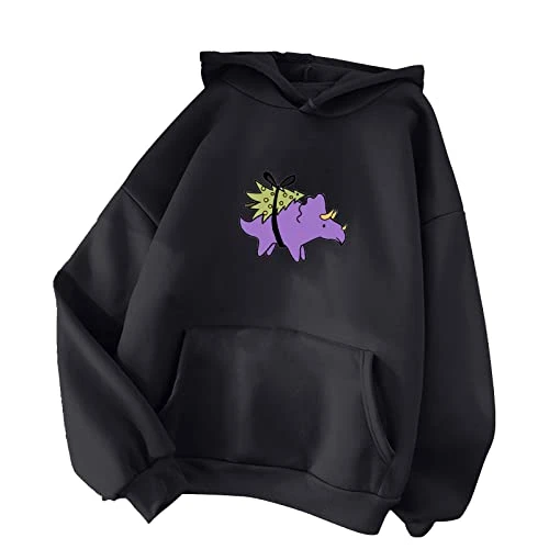 Women's hoodie winter long sleeve hoodie women's casual normal lacquer cute Christmas print hoodie women's oversize with hood, black, S