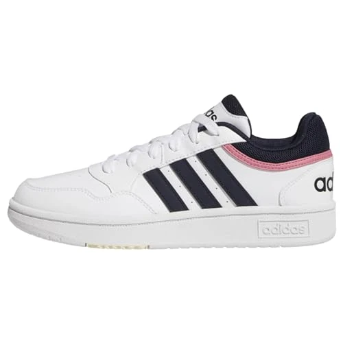 Women's Hoops 3.0 Sneaker, Ftwr White Legend Ink Rose Tone, 4 UK