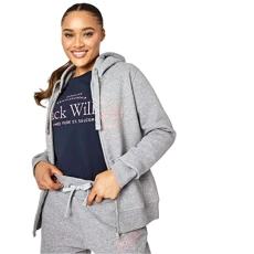 Womens Hunston Logo Zip Hoodie Hoody Hooded Top Long Sleeve Regular Grey marl 14 (L) Womens Hunston Logo Zip Hoodie Hoody Hooded Top Long Sleeve Regular Grey marl 14 (L)