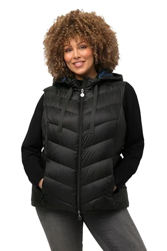 Women's Hyprar quilted vest, water-repellent, removable Hood, midnight blue, 46-48 Große Größen