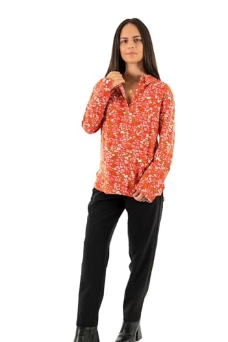 Women's Ihvera Sh14 Blouse, 202442/Orange.com Flower AOP, 8