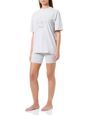 Women's ikonik 2.0 Bike Short pj Set Pajama, Grey/Black, XS Women's ikonik 2.0 Bike Short pj Set Pajama, Grey/Black, XS