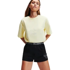 Women's Ikonik 2.0 Short Pj Set Pajama, Pastel Yellow/Black/Silver, XL Women's Ikonik 2.0 Short Pj Set Pajama, Pastel Yellow/Black/Silver, XL