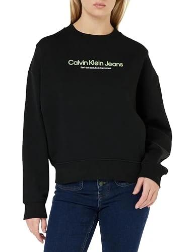 Women's Illuminated Graphic Crew Neck J20J222549 Sweatshirts, Ck Black, XS