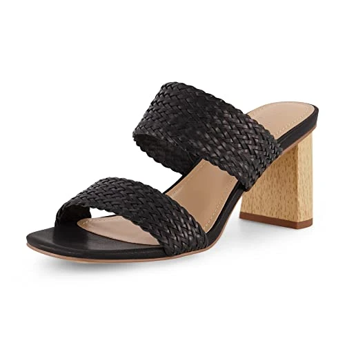 Women's Ilya woven heel sandal +Memory Foam, Black 7.5 UK