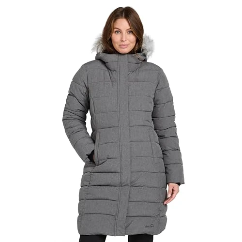 Women's Insulated and Water Repellent Luna Parka Jacket with Faux Fur Lined Hood, Women's Winter Coa