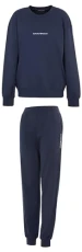 Women's Interlock Lounge Long Pajamas Set, Marine, XS