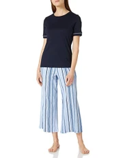 Women's Interlock Pyjama Lang Pajama Set, Nachtblau, 38 Women's Interlock Pyjama Lang Pajama Set, Nachtblau, 38