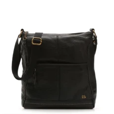Women's Iris Crossbody Bag in Leather Cross-Body Handbag, Black, 5 UK