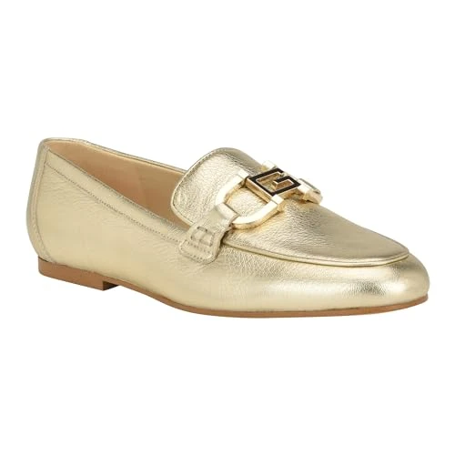 Women's Isaac Loafer, Gold 710, 8 UK, Faux Leather, Flat Heel, Pull-On, Casual, Low Top, Moderate Cu