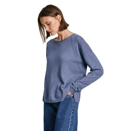 Women's Isela Crew Neck, Knitwear, Blue, L