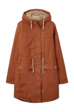 Women's Isobel Hooded Waterproof Coat - Ladies Breathable, Windproof, 3/4 Length Jacket with Insulated Padding and Faux Fur Lined Hood - Rust - 12 Women's Isobel Hooded Waterproof Coat - Ladies Breathable, Windproof, 3/4 Length Jacket with Insulated Padding and Faux Fur Lined Hood - Rust - 12