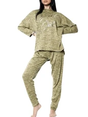 ® Women’s Italian Chill Out Pajama Set with Gold Foil Logo Long Sleeve Top & Bottom Ladies Loungewear ® Women’s Italian Chill Out Pajama Set with Gold Foil Logo Long Sleeve Top & Bottom Ladies Loungewear
