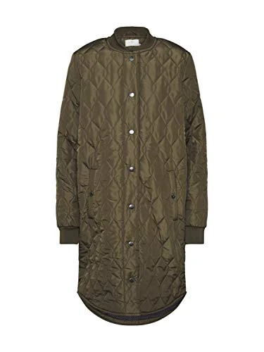Women's Jacket Quilted Long Coat Long Sleeve with Buttons Quilted Jacket Women's Jacket Quilted Long Coat Long Sleeve with Buttons Quilted Jacket, Grape Leaf, 38 cm
