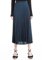 Women's Jacquard Shine Dot Pleated Midi Skirt, Midnight, Medium