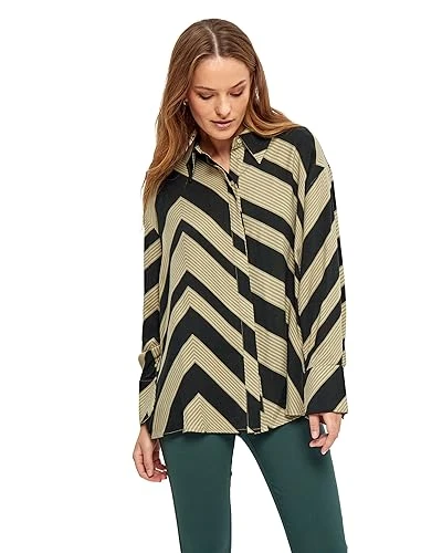 Women's Jalia Long Sleeve Shirt, 4112P Jungle Green Print, 38