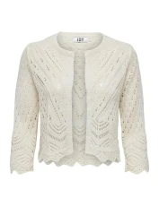 Women's Jdysun 3/4 Cropped Cardigan KNT Noos Sweater, Eggnog, M Women's Jdysun 3/4 Cropped Cardigan KNT Noos Sweater, Eggnog, M