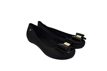 Womens Jelly Ballet Shoes, Bow Details Slip-On Flats, Comfy Ladies Casual Wear Every-day Clos