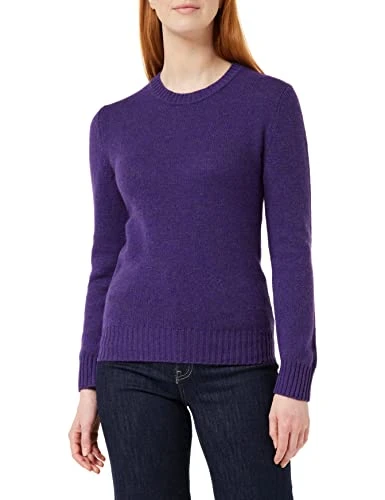 Women's JERSEY G/C M/L 103ME1N23 LONG SLEEVE CREW-NECK SWEATER, Purple 90U, XS