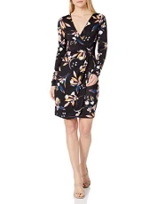 Women's Jersey Wrap Dresses, Raquel Utility Blue, 6 Women's Jersey Wrap Dresses, Raquel Utility Blue, 6