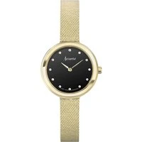 Women's Jewellery Black Dial Gold Watch - Gold