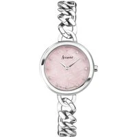 Women's Jewellery Curb Chain Rose Dial Silver Watch - Silver