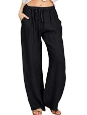 Womens Jogger Bottom Pyjama Bottoms Ladies Lounge Pants Sweatpants Yoga Trousers with Pockets for Loungewear Nightwear Homerwear Sleepwear S Black