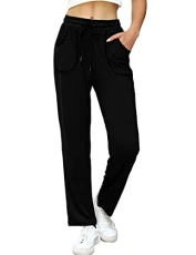 Womens Joggers Tracksuit Bottoms Cotton Jogging Bottoms Straight Leg Sweatpants Lounge Pants Sports Trousers with Pockets Black Womens Joggers Tracksuit Bottoms Cotton Jogging Bottoms Straight Leg Sweatpants Lounge Pants Sports Trousers with Pockets Black