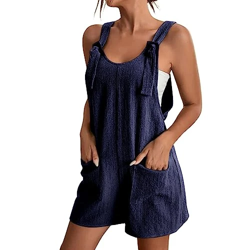 Women'S Jumpsuits & Playsuits Baggy Adjustable Strap Sleeveless Dungarees Plus Size Loose Casual Sol