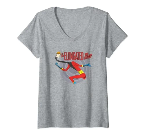 Womens Justice League Elongated Man V-Neck T-Shirt
